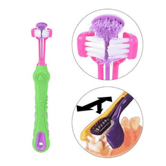 Pet Dog 3-Sided Toothbrush Bad Breath Tartar Teeth Care Dog Cat Cleaning