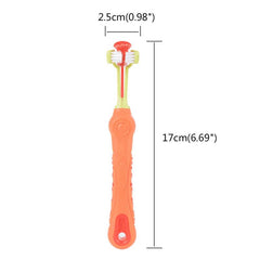 Pet Dog 3-Sided Toothbrush Bad Breath Tartar Teeth Care Dog Cat Cleaning