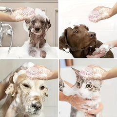 Dog Cat Bath Brush Comb Pet Cleaning Tool Comb Brush Shampoo Dispenser