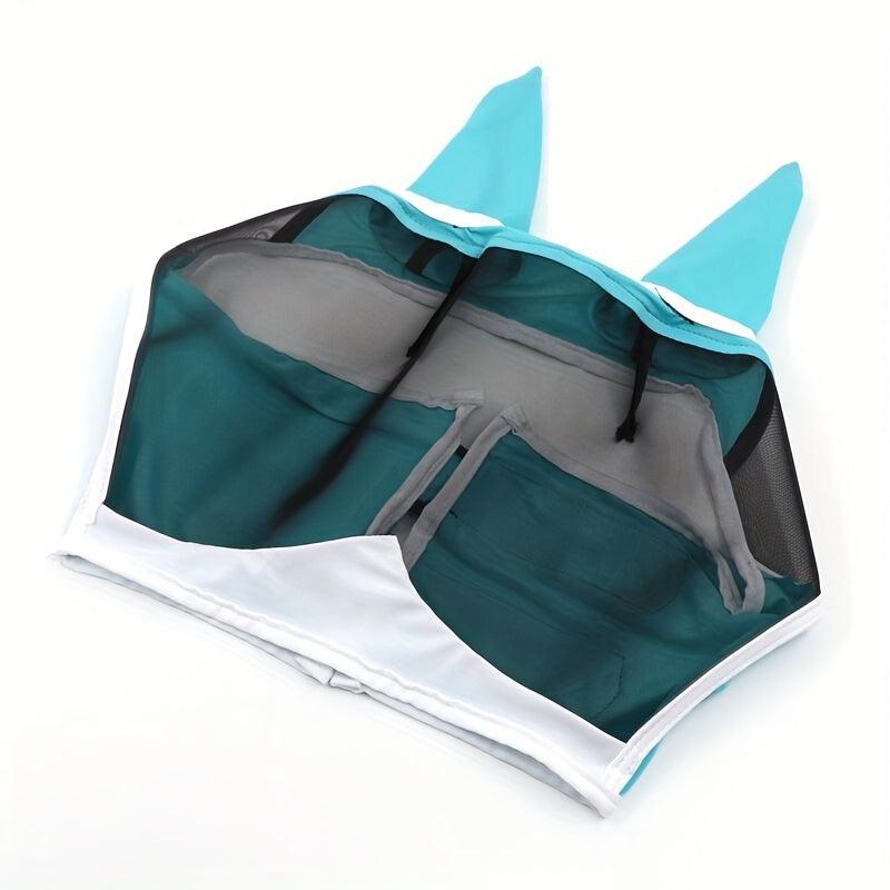 Adjustable Horse Fly Mask With Ears Breathable Durable Stretch Protection