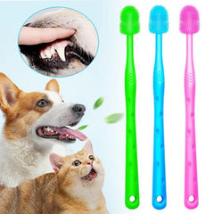 Pet Toothbrush For Dog And Cat Soft Silicone Bristles Tooth Brush