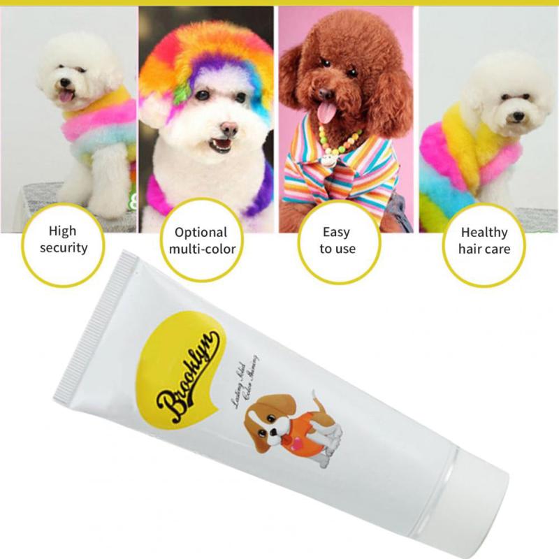 80g Semi Permanent Pet Dye Cream High Pigmented Colorful Dog Hair Bright Color