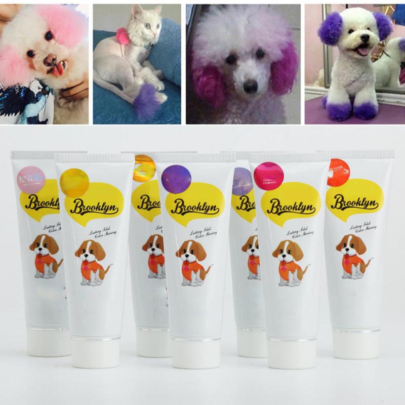 80g Semi Permanent Pet Dye Cream High Pigmented Colorful Dog Hair Bright Color