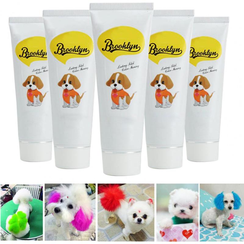 80g Semi Permanent Pet Dye Cream High Pigmented Colorful Dog Hair Bright Color