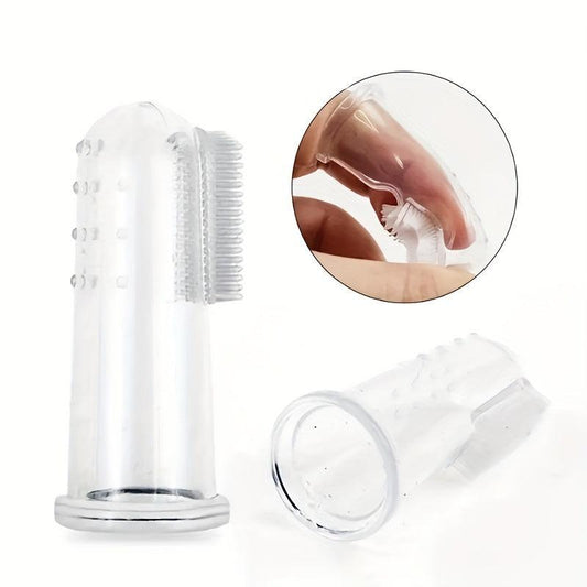 2pcs Finger Cover Pet Toothbrushes For Cat And Dog