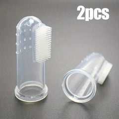 2pcs Finger Cover Pet Toothbrushes For Cat And Dog