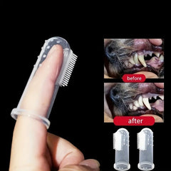 2pcs Finger Cover Pet Toothbrushes For Cat And Dog