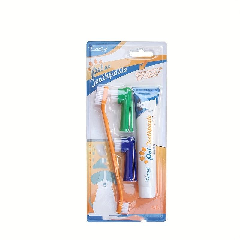 Dog Dental Care Set Double Head Brush Finger Brush