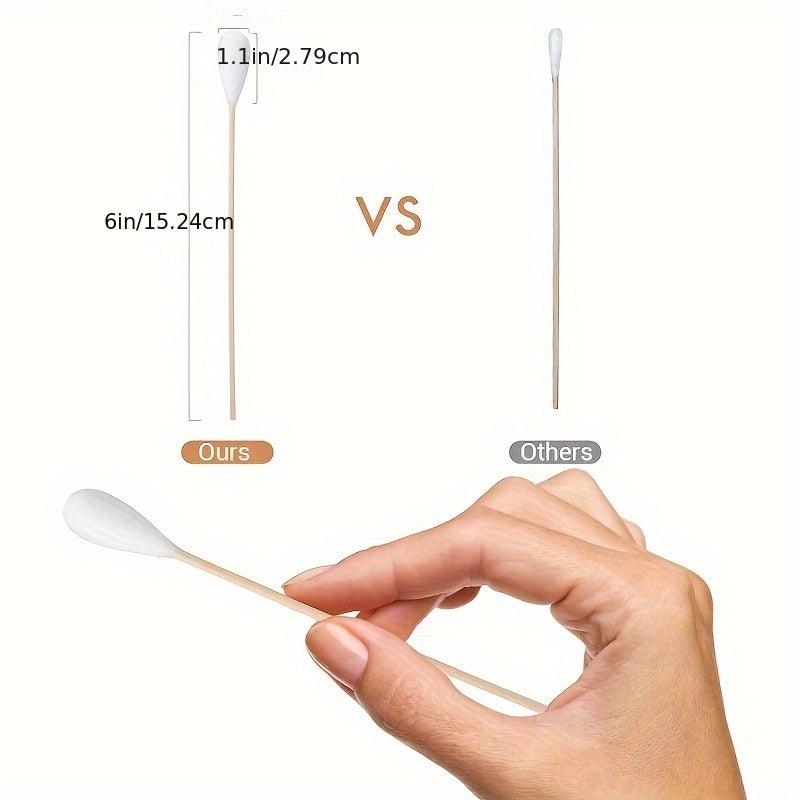 100/200 Large Cotton Swabs w/Bamboo Handle Dog Ear Cleaning