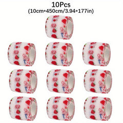 10pcs Carton Patterned Bandage for Pet Wound Care & Protection