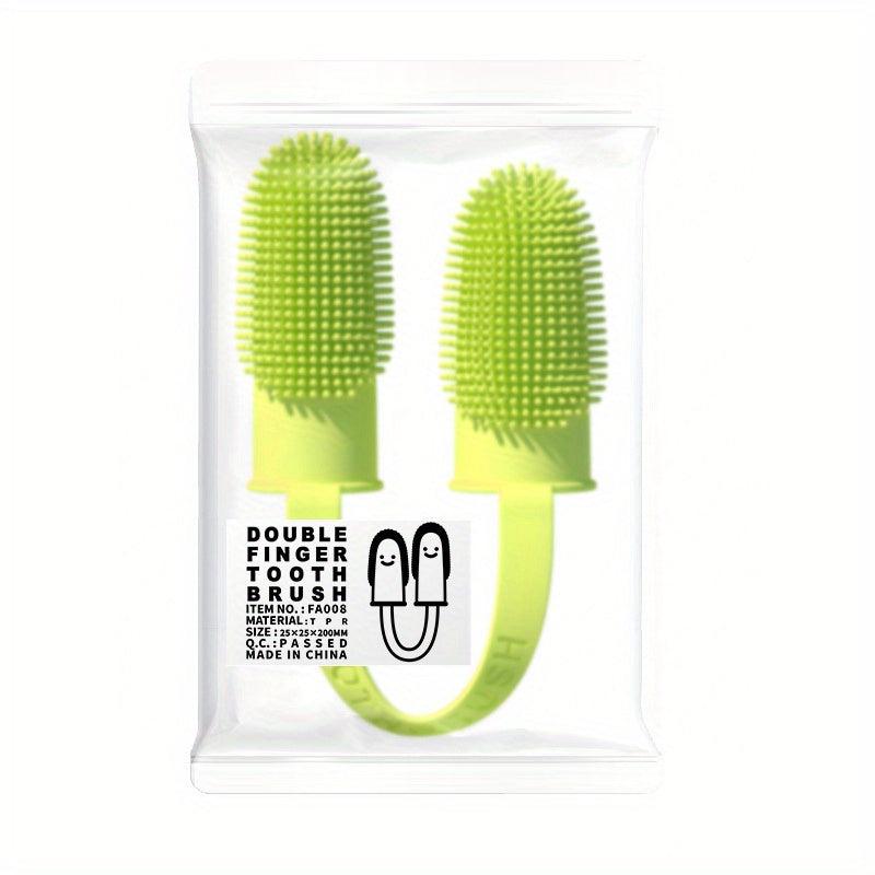 2-in-1 Pet Toothbrush for Dogs and Cats Teeth Cleaning