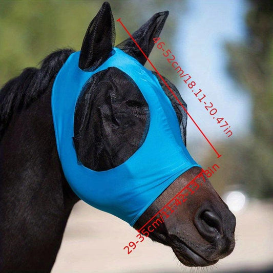 Soft Mesh Horse Fly Mask with Ears Quiet Ride