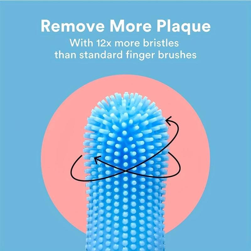 2pcs Silicone Fingertip Pet Toothbrush For Dog & Cat