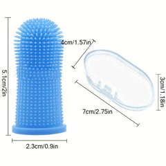 2pcs Silicone Fingertip Pet Toothbrush For Dog & Cat