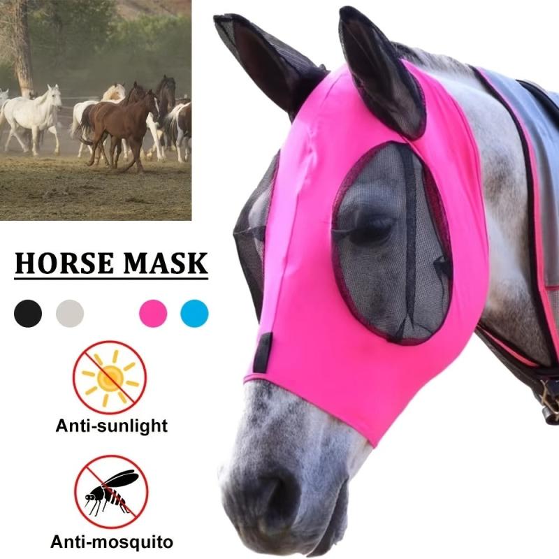 Breathable Anti Mosquito Horse Head Cover Equestrian Supplies