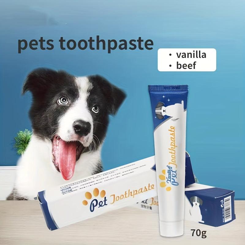 Vanilla Beef Flavor Dog Toothpaste & Soft Bristle Pet Toothbrush