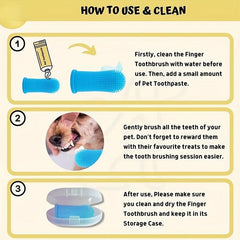 Silicone Pet Toothbrush Soft Dog Finger Brush Dental Care Accessories