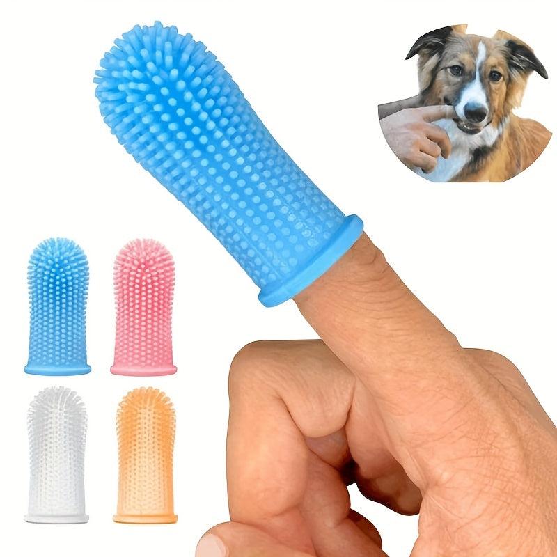 Silicone Pet Toothbrush Soft Dog Finger Brush Dental Care Accessories