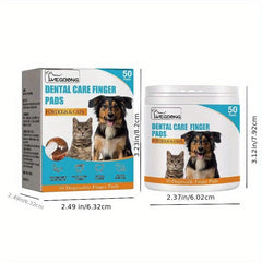 50pcs Dog Toothbrush Finger Cover Dental Wipes for Teeth Cleaning