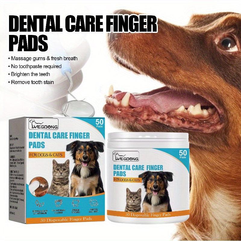 50pcs Dog Toothbrush Finger Cover Dental Wipes for Teeth Cleaning