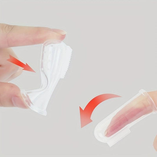 Flexible Pet Toothbrush Soft Bristle Cat Finger Toothbrush with Storage Box