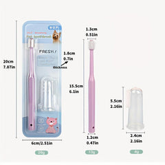 Pet Tooth Cleaning Kit Set Dog Finger Toothbrush 360 Degree Pet Tooth Brush