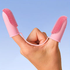 Dog Soft Double Finger Cover Toothbrush TPR Tooth Brush Pet Teeth Cleaning
