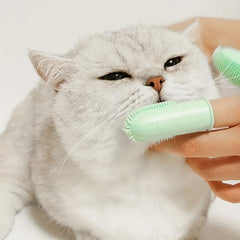 Dog Soft Double Finger Cover Toothbrush TPR Tooth Brush Pet Teeth Cleaning