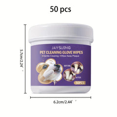 Pet Dental Wipes for Teeth Cleaning, 50pcs Box