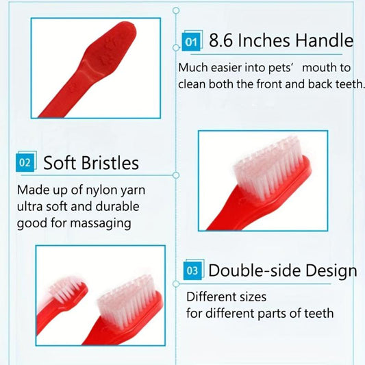 10 Pack Pet Dog Toothbrush Triple Double Head Finger Rubber Cat Dog Toothbrush