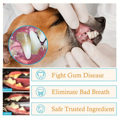 50-Pad Dog Toothbrush & Finger Cover Dental Wipes for Pet Teeth Cleaning