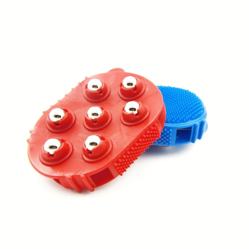 1pc Horse Massage Brush Magnetic Beads Gloves Hair Removal Rubber Brushes