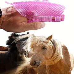 1pc Horse Massage Brush Magnetic Beads Gloves Hair Removal Rubber Brushes