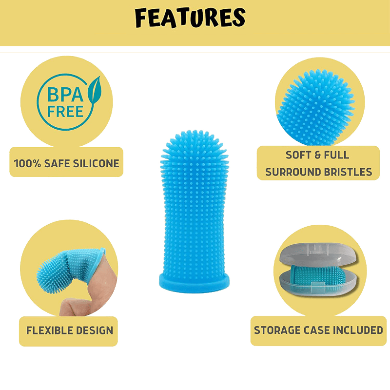 Pet Toothbrush Soft Finger Silicone Oral Cleaning Brush Dental Care