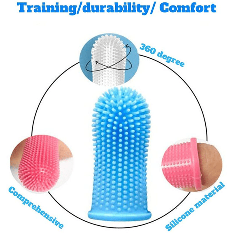 Pet Toothbrush Soft Finger Silicone Oral Cleaning Brush Dental Care