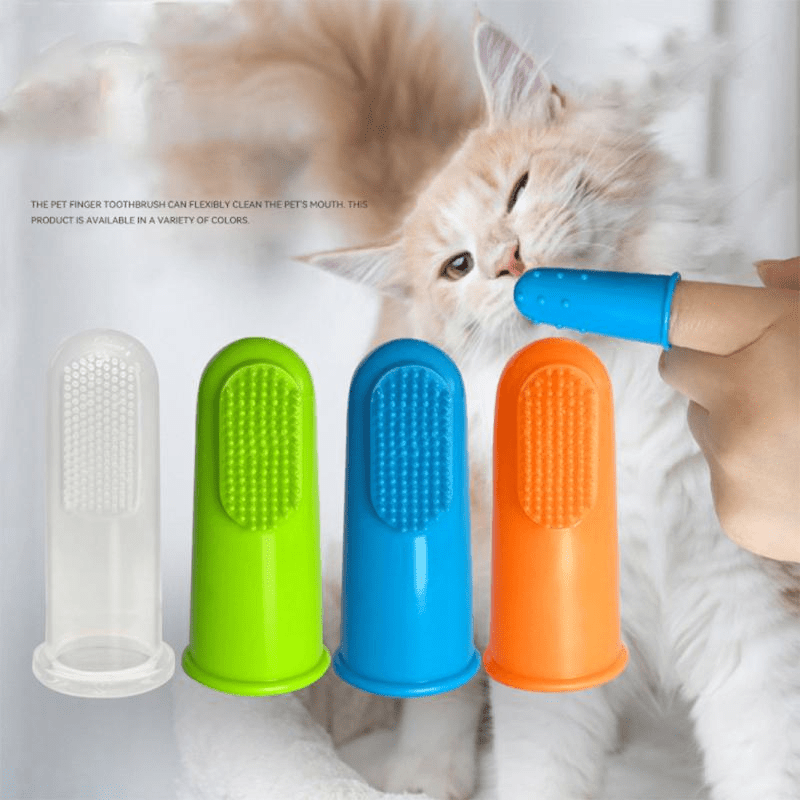 Pet Finger Toothbrushes Dental Care Dogs Cats Grooming