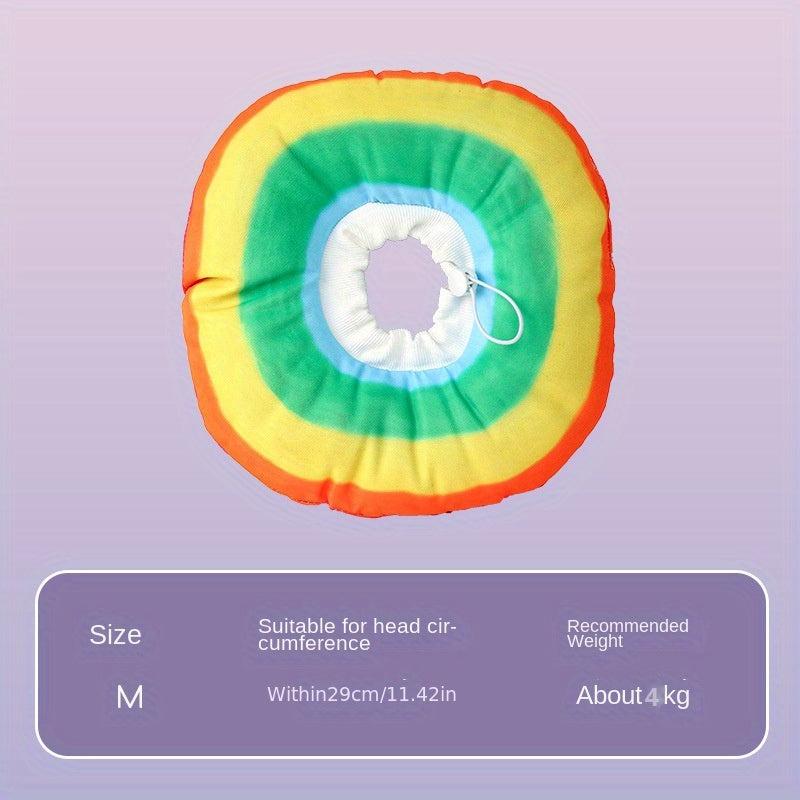 Rainbow Waterproof Cat Cone Collar Anti Bite Wound Healing Protective Collar