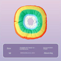 Rainbow Waterproof Cat Cone Collar Anti Bite Wound Healing Protective Collar