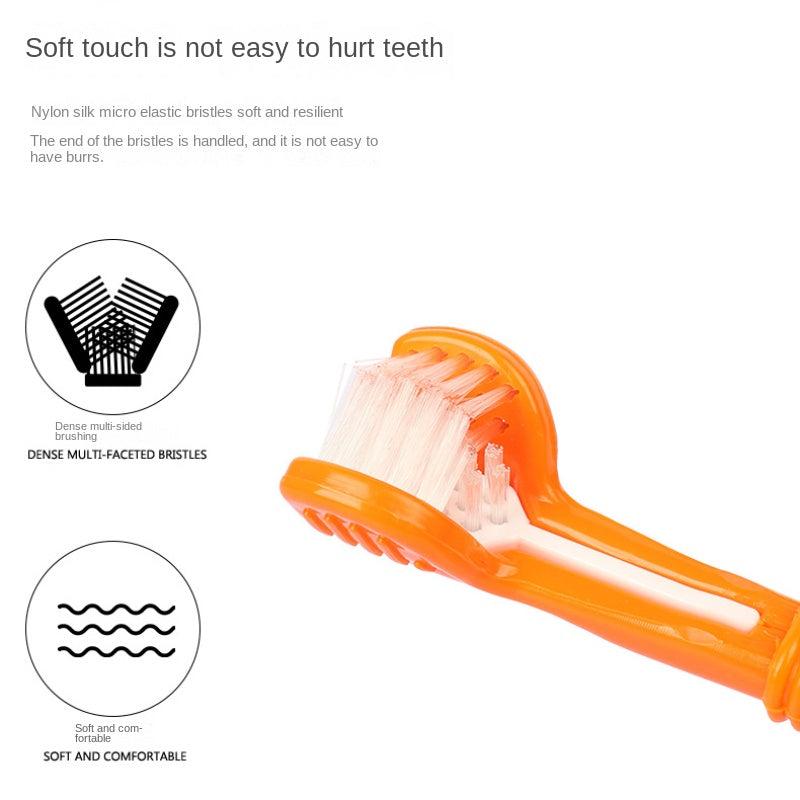 Pet Teeth Cleaning Kit with Double-Headed Brush & Toothpaste