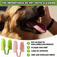 3pcs Pet Finger Toothbrushes for Dogs Dental Care