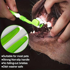 Triple Head Dog Toothbrush for Teeth Care 3PCS