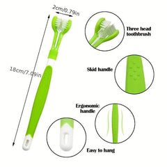 Triple Head Dog Toothbrush for Teeth Care 3PCS