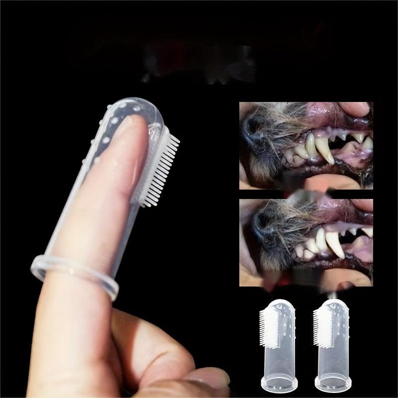 Soft Dog Toothbrush Set with Finger Brush for Dogs and Cats
