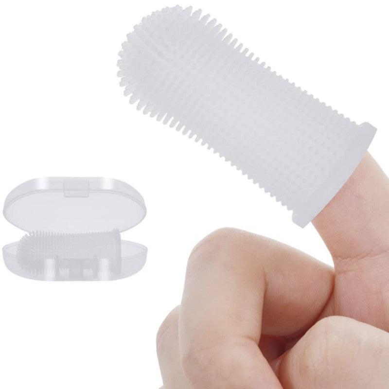 2pcs Soft Silicone Dog Finger Toothbrush with Storage Box