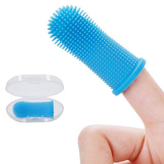 2pcs Soft Silicone Dog Finger Toothbrush with Storage Box