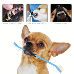 Double Heads Dog Toothbrush Teeth Cleaning Bad Breath Care Tooth Brush
