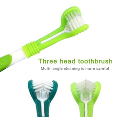 1pc 3-Sided Dog Toothbrush for Clean Teeth & Fresh Breath