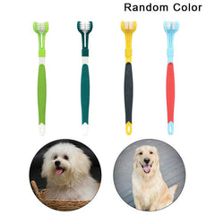 1pc 3-Sided Dog Toothbrush for Clean Teeth & Fresh Breath