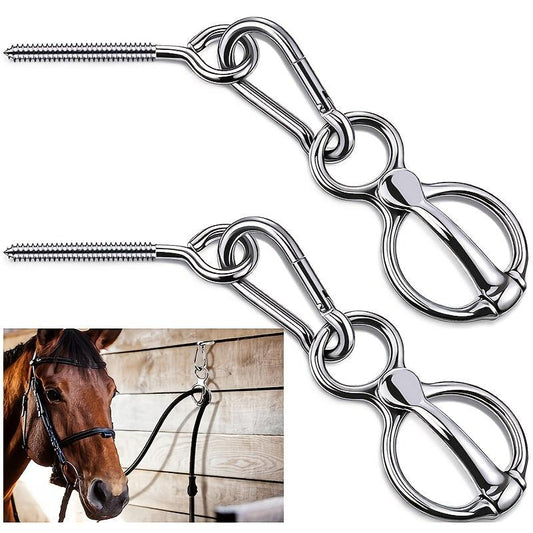 2pcs Silver Horse Tie Rings Safe Horse Accessories