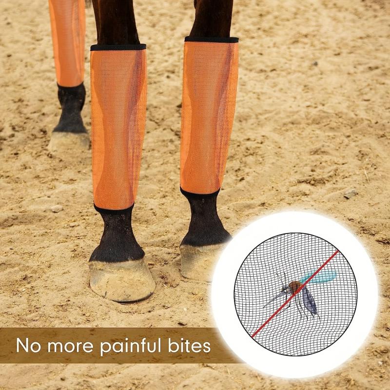4pcs Mesh Fly Boots for Horse Non Slip Horse Fly Leg Wraps